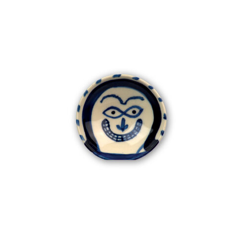 Blue And White Bowl With Woman’s Face