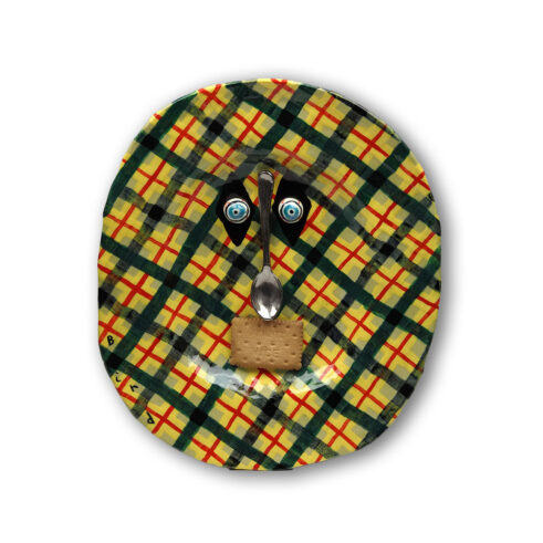 Tartan Head With Silver Spoon