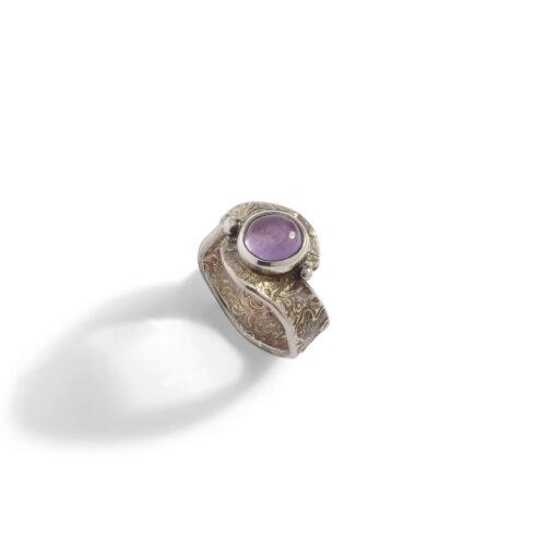 Amethyst Ivy Leaves Ring