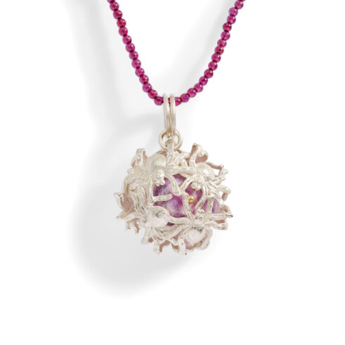 Spiders & Flies Caged Ruby Pendant