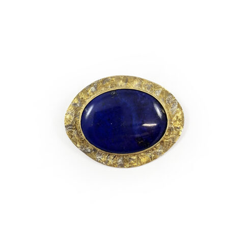 Oval Lapis Lazuli Brooch
