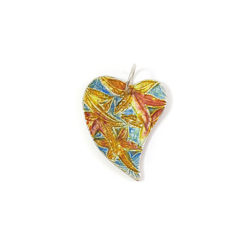 Enamelled Maple Leaf Pendant I, Electroformed