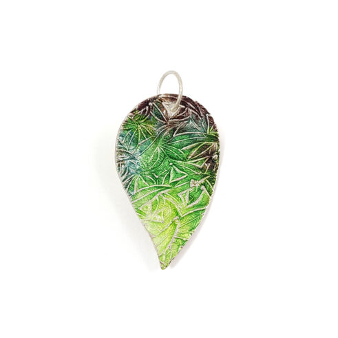 Enamelled Maple Leaf Pendant II, Electroformed