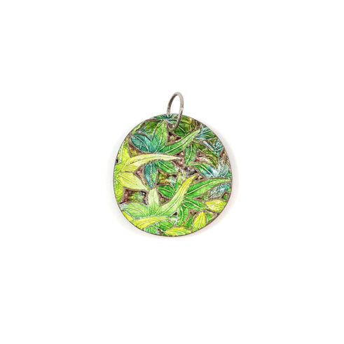 Enamelled Maple Leaf Pendant III, Electroformed