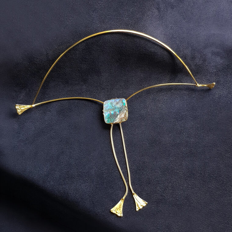 Square Opal Matrix Necklace