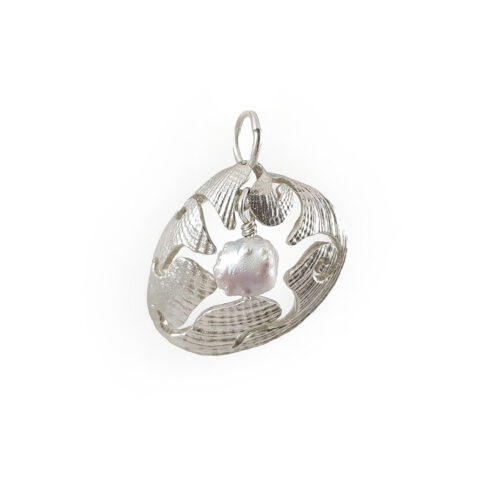 Seashell Pendant with Freshwater Pearl