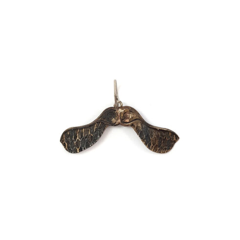 Bronze and Oxidised Silver Sycamore Pendant