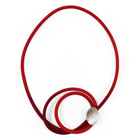 Stitch Shell Knot Necklace (Red & Scarlet)