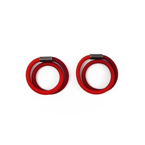Large Oxidised Twist Earrings (Red & Scarlet)