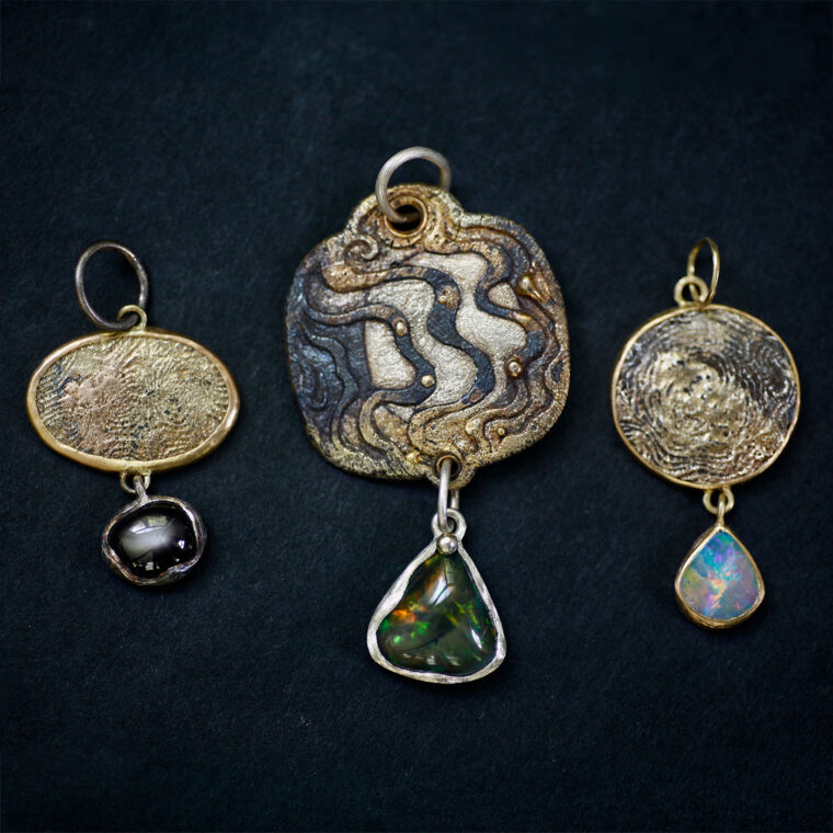 Sapphire and Opal Pendants by Malcolm Appleby