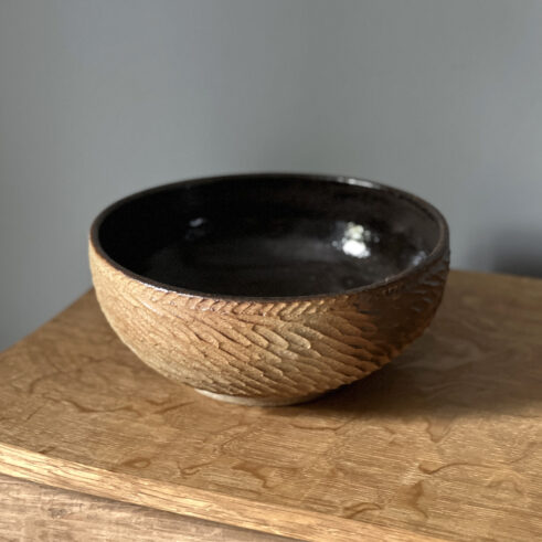 Wood Fired Carved Bowl