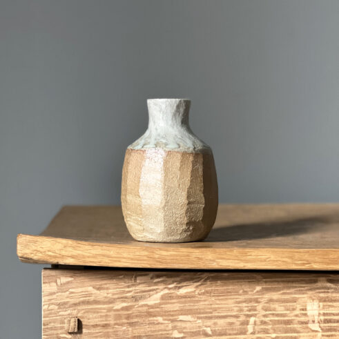 Wood Fired Faceted Bottle 04