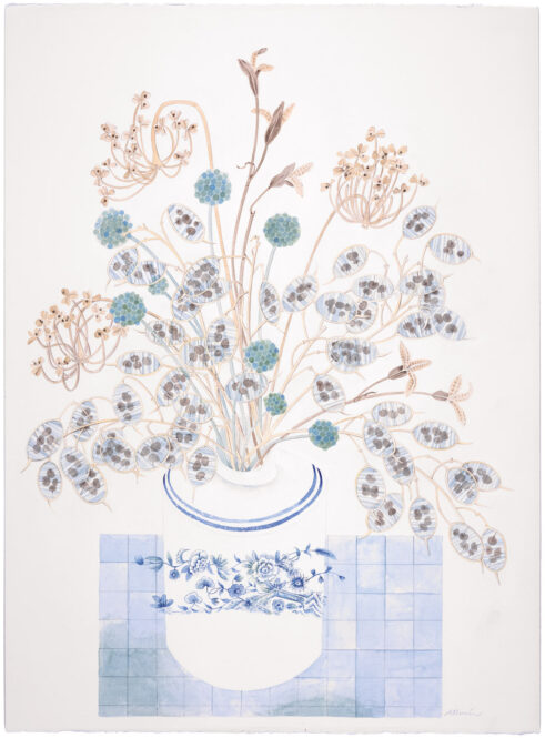 Honesty, Echinops and Alliums