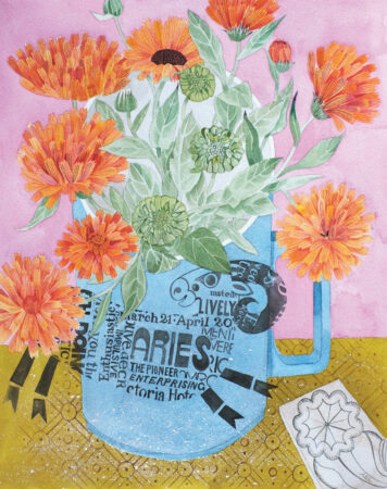 Marigolds and Aries Mug