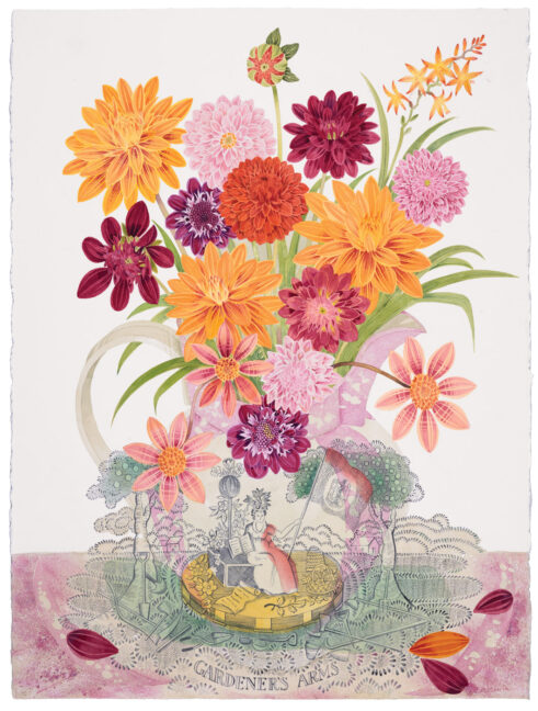 Dahlias and Gardener’s Arms