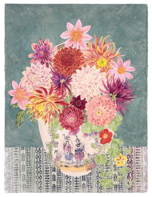 Dahlias in the Mysterious Bowl
