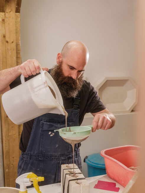 Bill Brookes at work in his studio