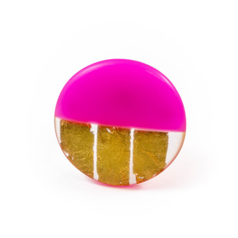 Pink and Gold Brooch