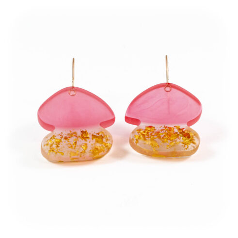 Pink and Gold 2 Shape Earrings