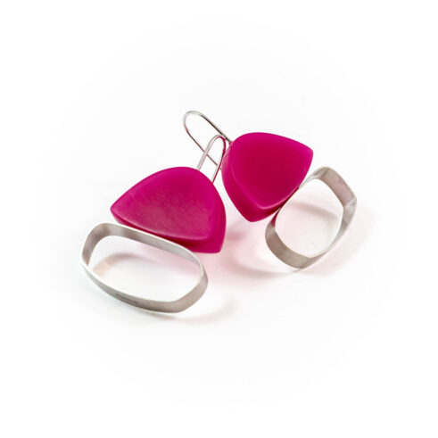 Pink and Silver 2 Shapes Earrings