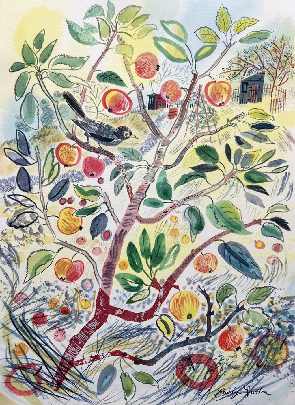 Blackbird in the Apple Tree by Emily Sutton | The Scottish Gallery